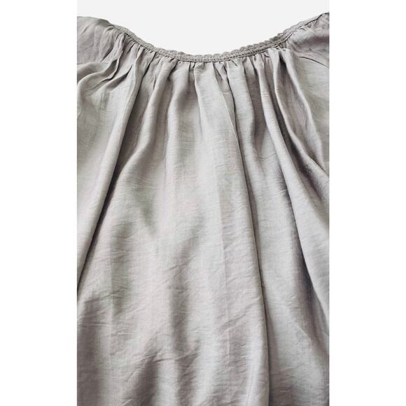 PAISLEY VINE 3/4 RAGLAN BELL SLV RND NECK MIDI BOHEMIAN DRESS, WOMENS, L, GREY - Picture 7 of 11